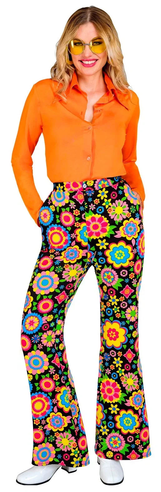 Pantalón Años 60 con Flores Multicolor para Mujer Años 60 Widmann