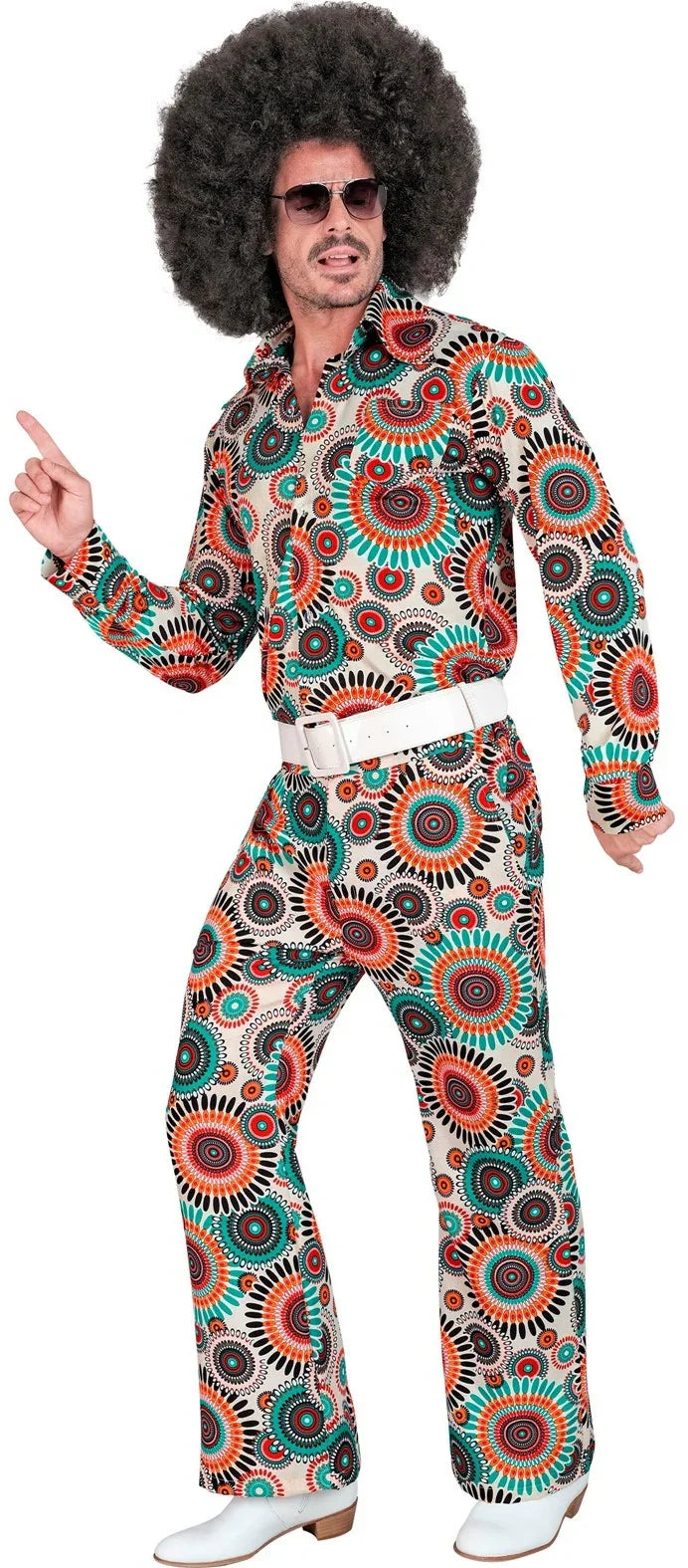 Pantalón Años 60 con Estampado Multicolor para Hombre Años 60 Widmann