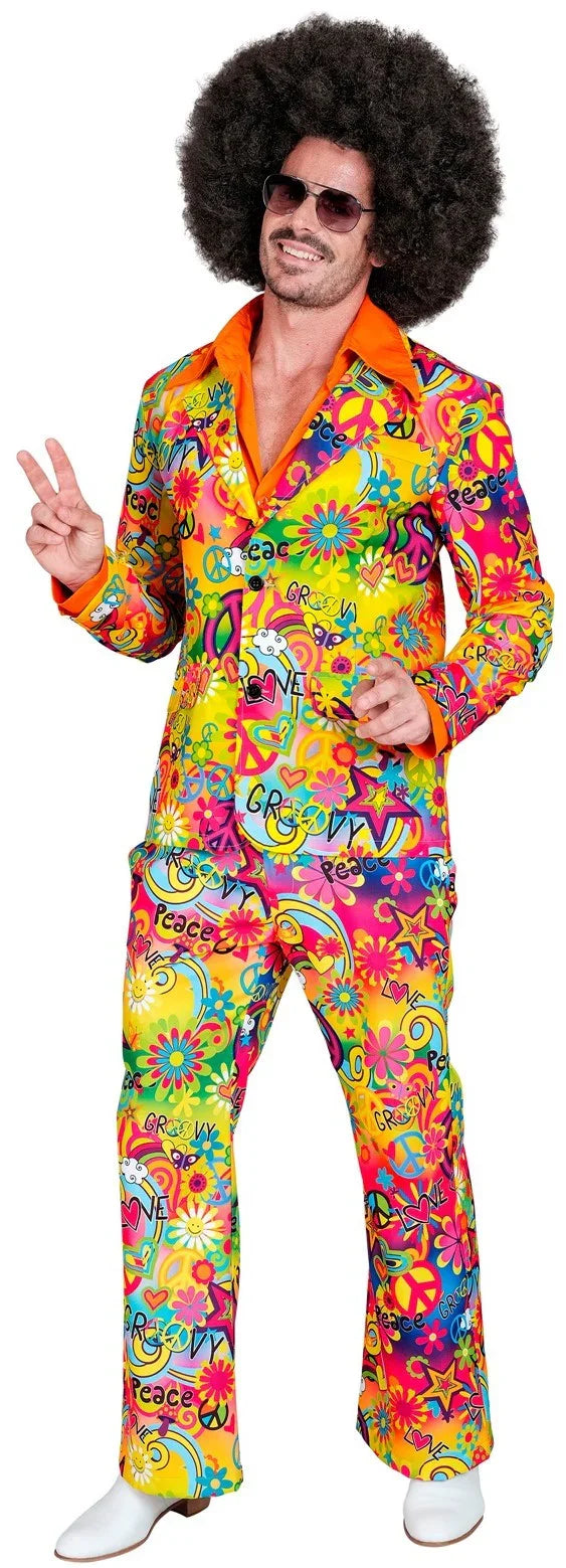 Traje Años 60 con Estampado Hippie para Hombre Años 60 Widmann