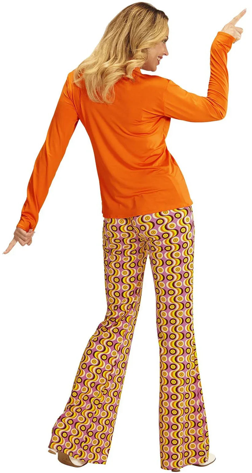 Camisa Disco Años 70 Naranja para Mujer Camisas Disco Años 70 Widmann