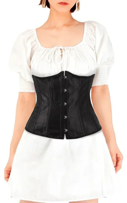 Corset Negro de Raso para Mujer Corsets Partilandia