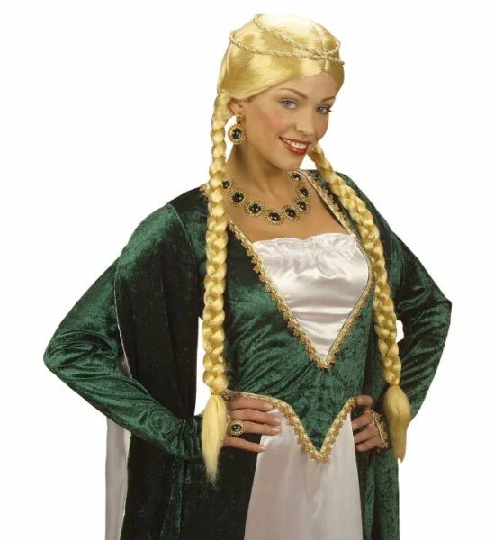 Peluca Rubia Medieval con Trenzas COMPLEMENTOS Widmann