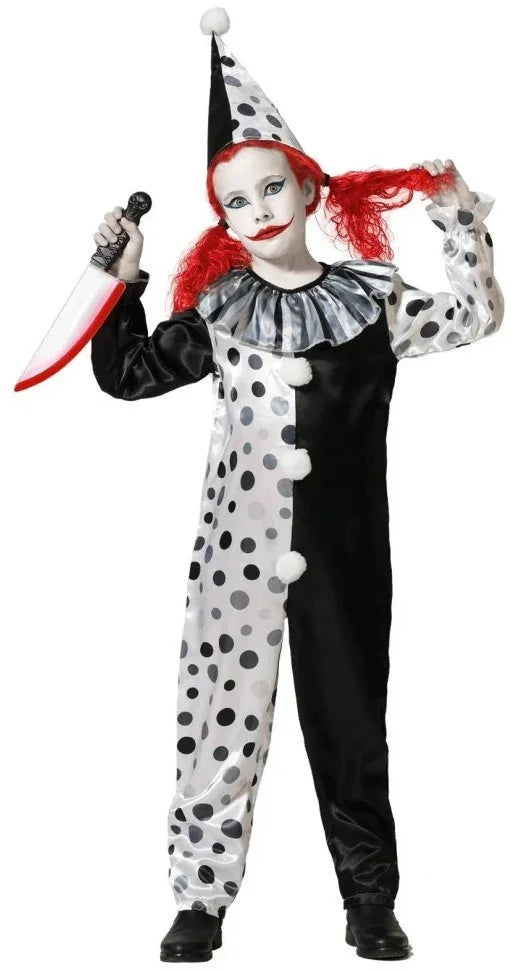 Disfraz de Payaso Asesino Blanco y Negro Infantil Payasos Asesinos Atosa