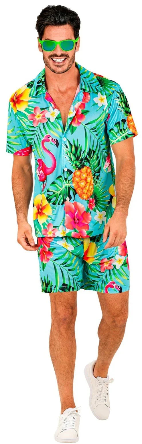 Disfraz Fiesta Hawaiana Azul para Hombre Hawaianos Widmann