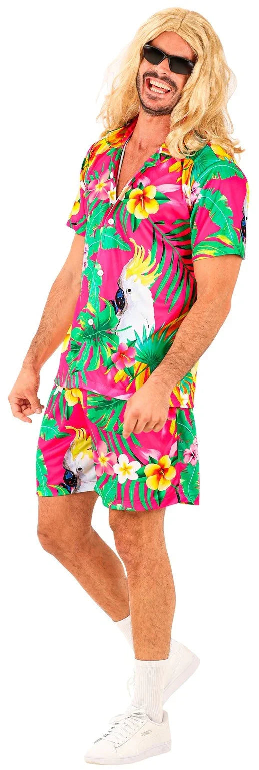 Disfraz Fiesta Hawaiana Rosa para Hombre Hawaianos Widmann