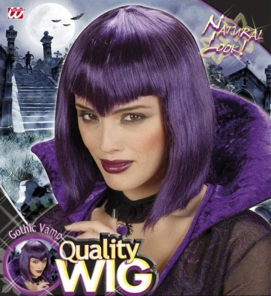 Peluca Morada de Vampiresa con Flequillo COMPLEMENTOS Widmann