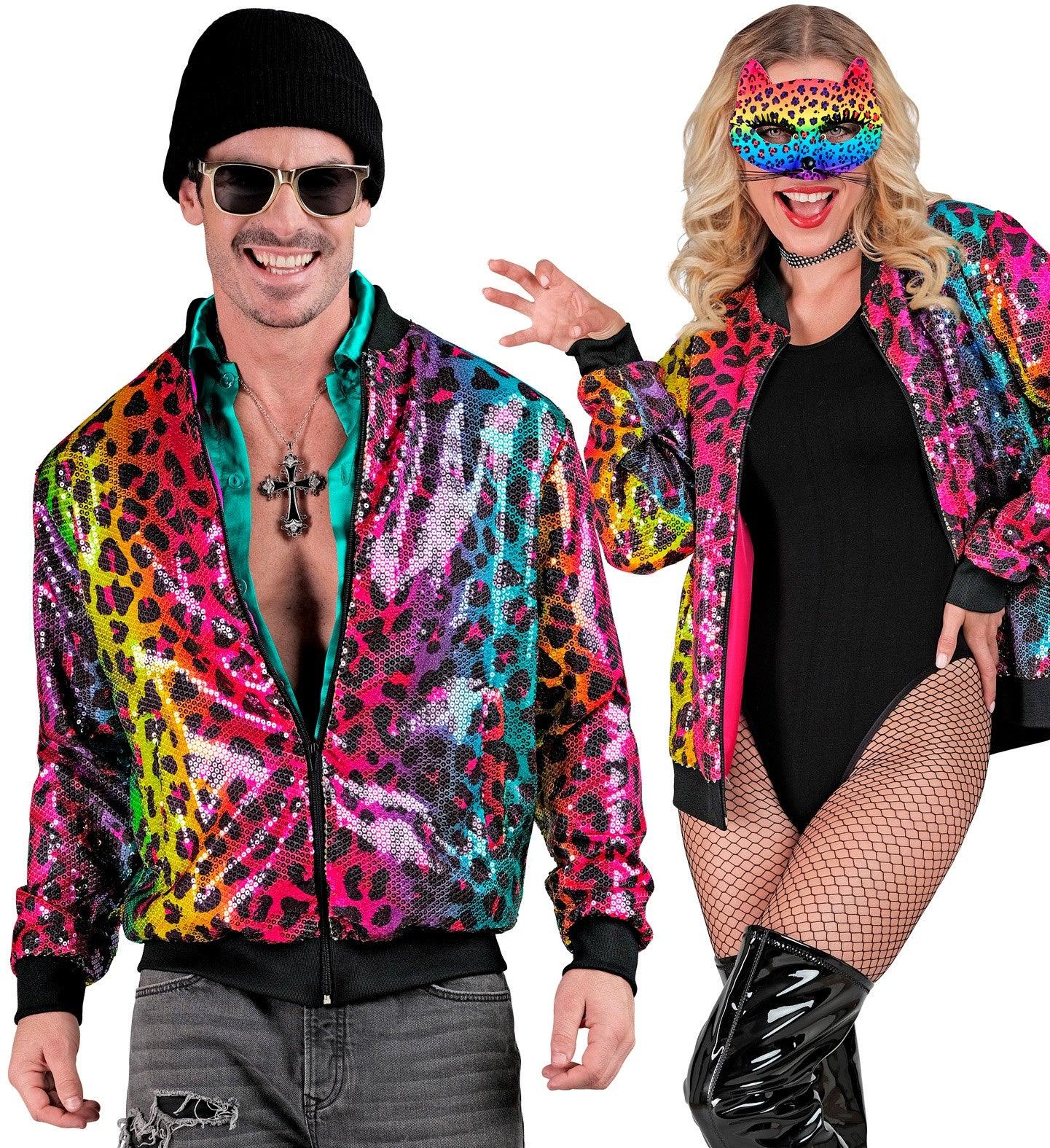 Chaqueta Bomber de Leopardo Arcoíris con Lentejuelas Chaquetas y Fracs Widmann