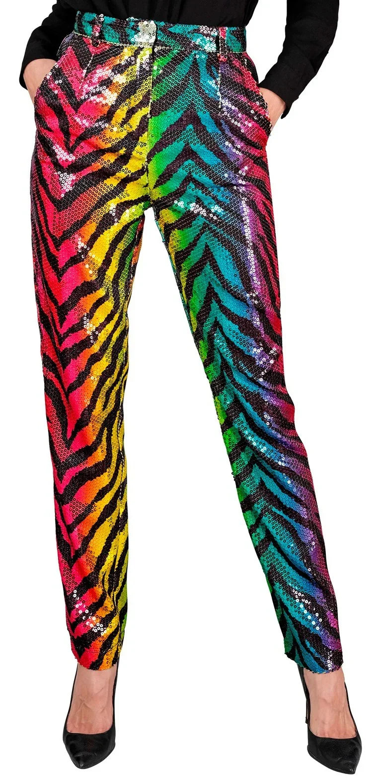 Pantalón de Tigre Arcoíris con Lentejuelas para Mujer Faldas y Pantalones Widmann