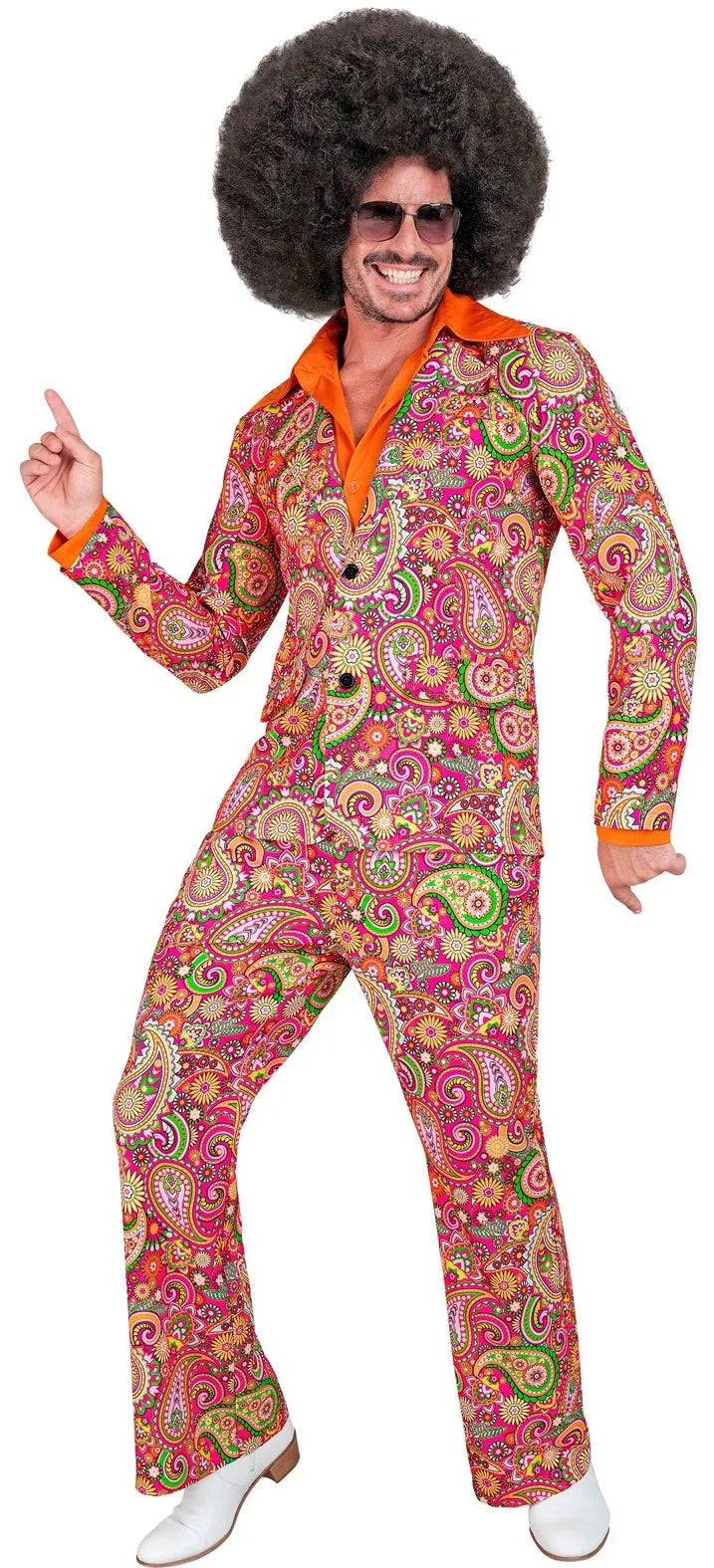 Traje Años 60 con Estampado Paisley Rosa para Hombre Años 60 Widmann