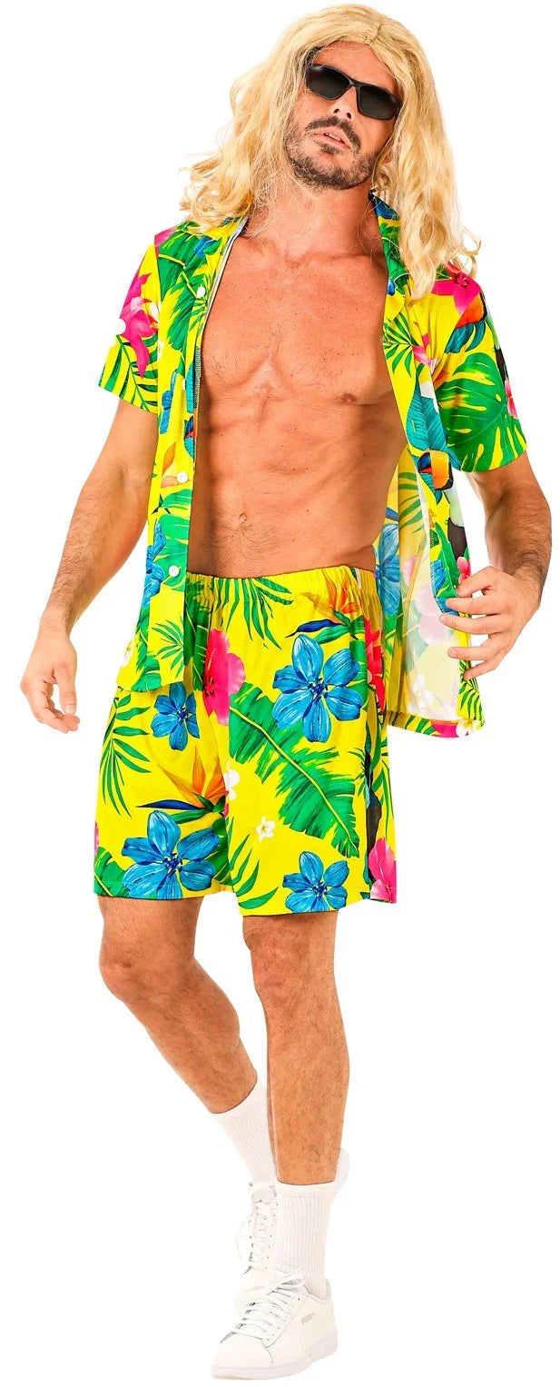 Disfraz Fiesta Hawaiana Amarillo para Hombre Hawaianos Widmann