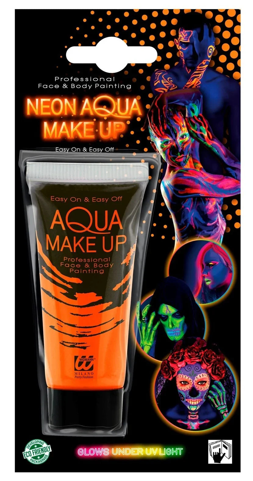 Maquillaje al Agua Naranja Neón en Tubo Maquillaje al Agua Widmann