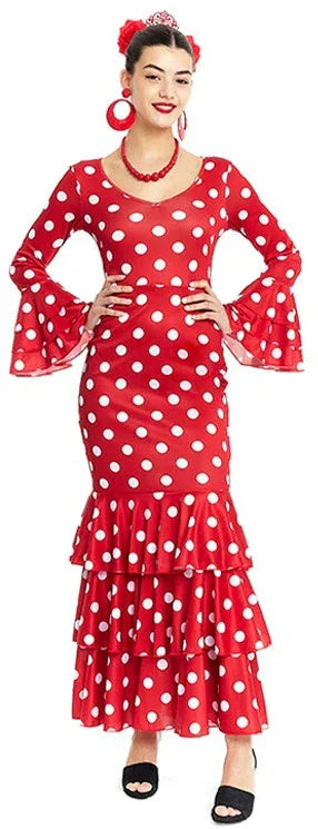 Disfraz de Sevillana Rojo con Lunares Blancos para Mujer Sevillanas Partilandia