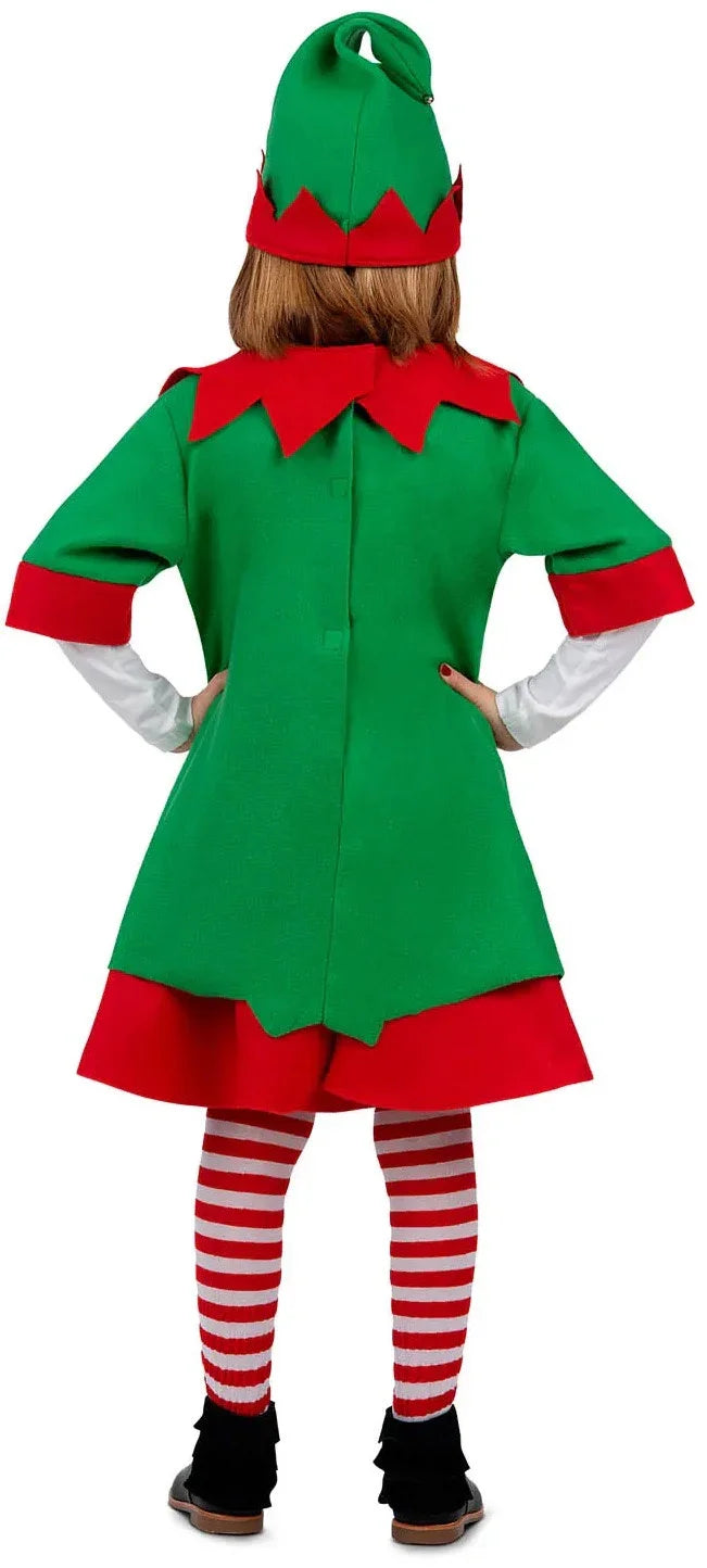 Disfraz de Elfa de Papá Noel para Niña Navidad Infantiles Viving