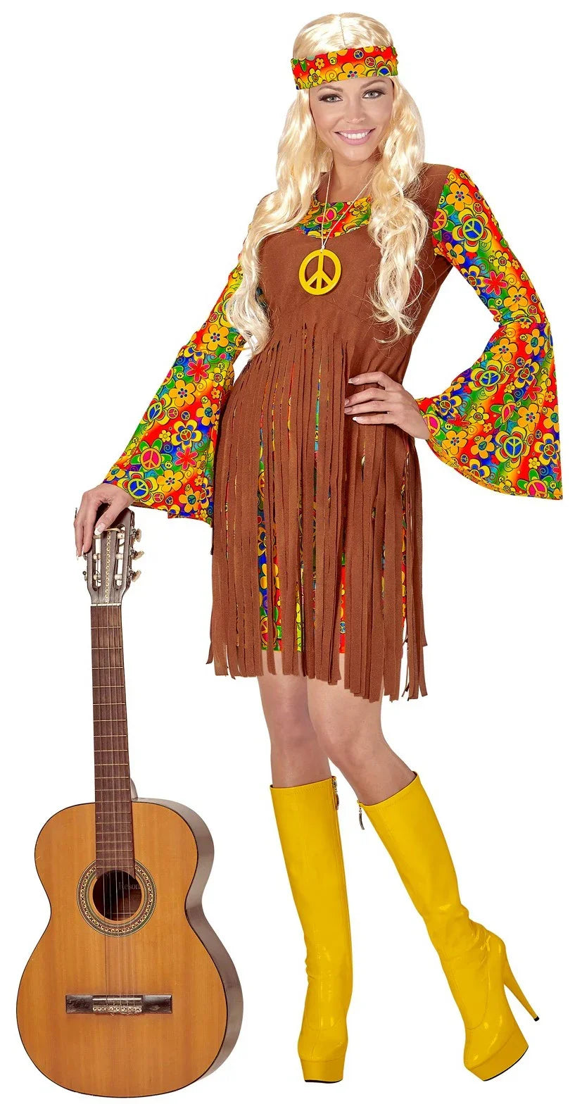 Disfraz de Hippie con Colgante Hippies Widmann