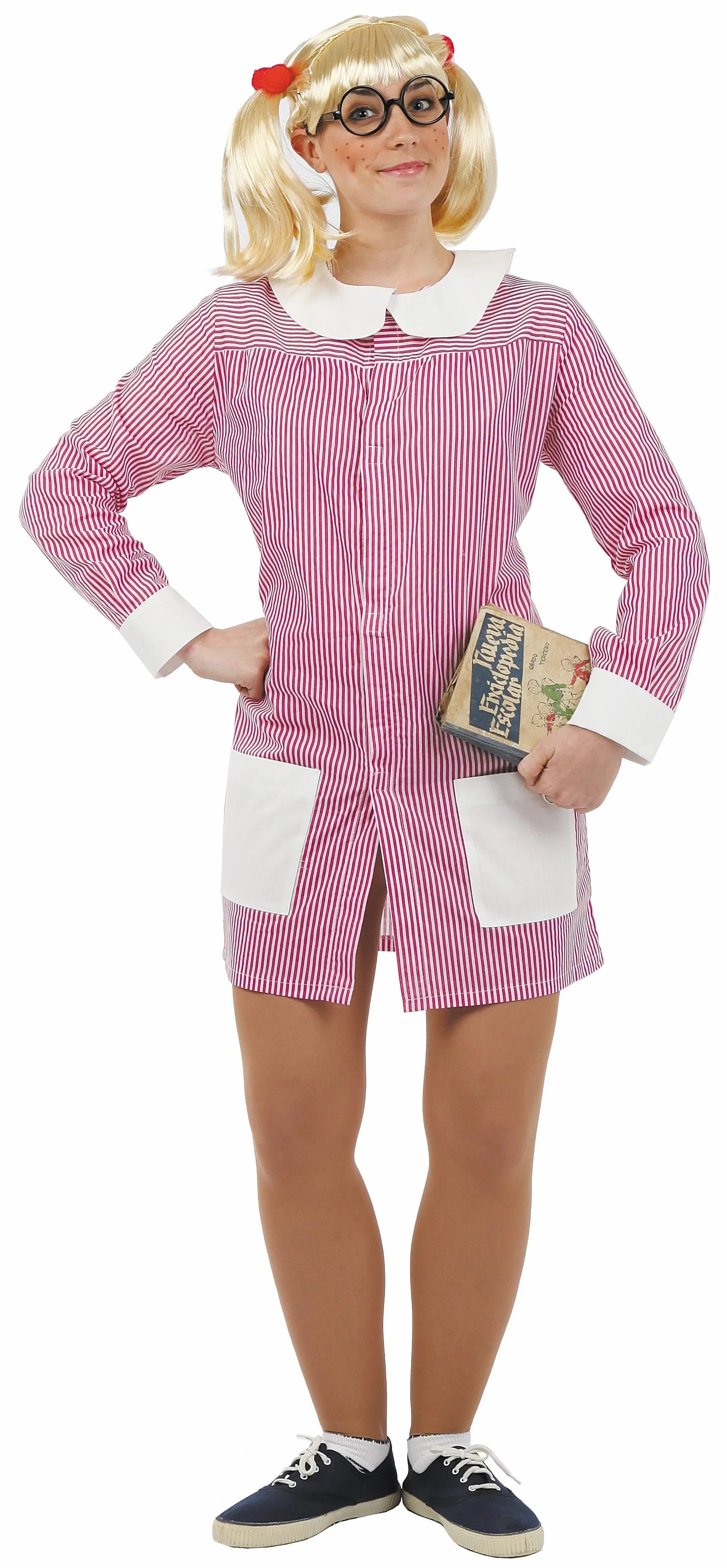 Disfraz de Niña Pequeña con Babi para Mujer Colegiala Fycar