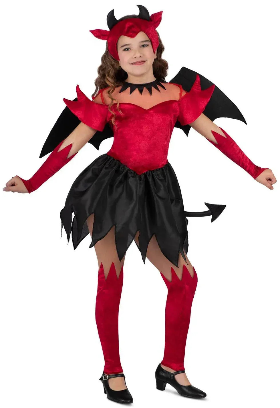 Disfraz de Demonia con Alas para Niña Demonios Viving