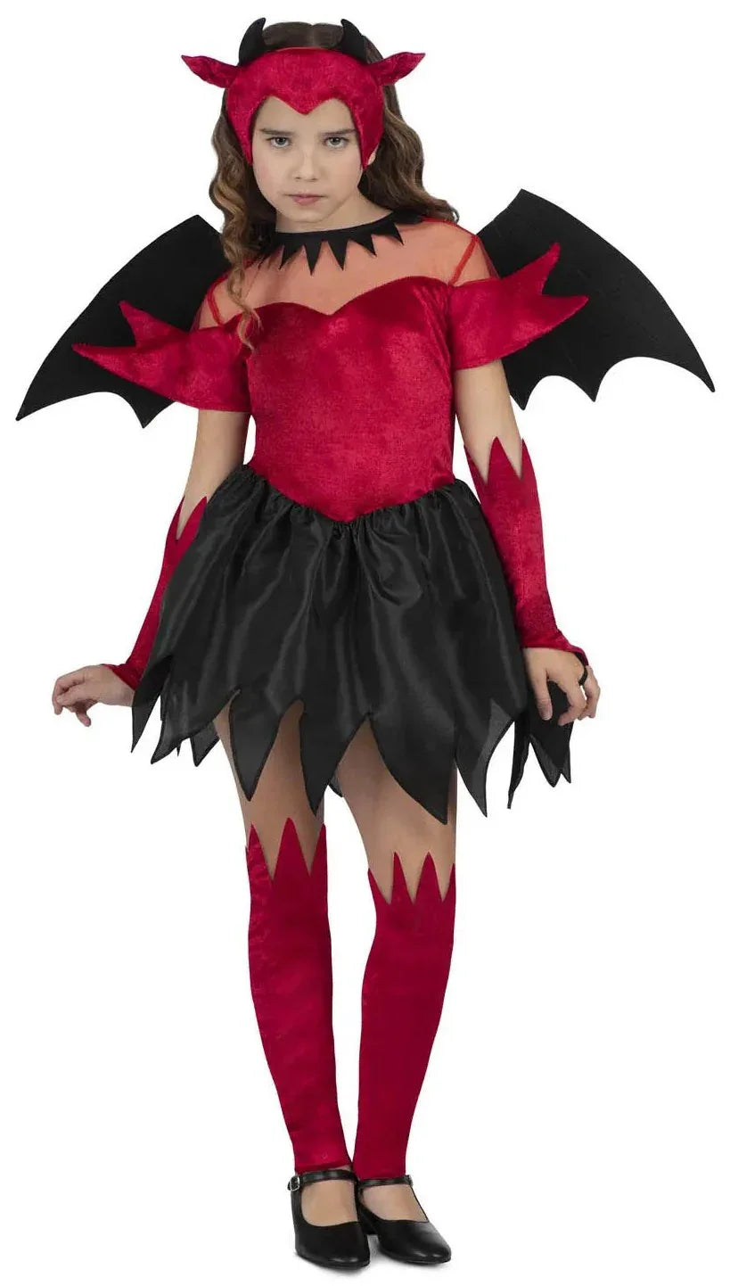 Disfraz de Demonia con Alas para Niña Demonios Viving