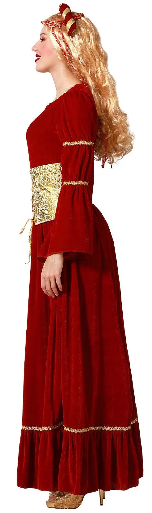 Disfraz de Doncella Medieval Granate para Mujer Princesas y Damas Medievales Atosa