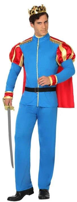 Disfraz de Príncipe Azul con Capa para Hombre Princesas y Príncipes Atosa