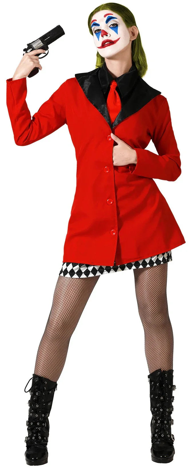 Disfraz de Harley Loca con Traje Rojo para Mujer Harley Quinn Atosa