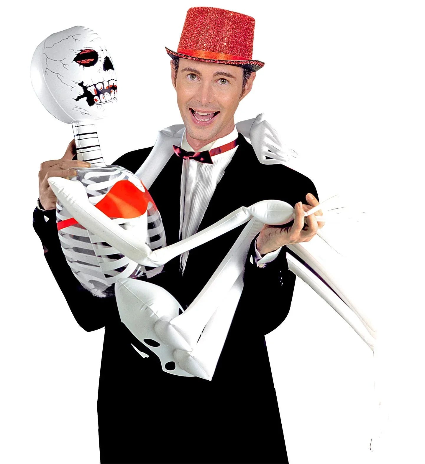 Esqueleto Hinchable 183 cm con Corbata y Sujetador Halloween Widmann