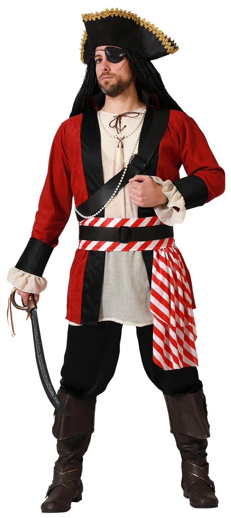 Disfraz de Pirata Caribeño Elegante para Hombre Pirata Atosa