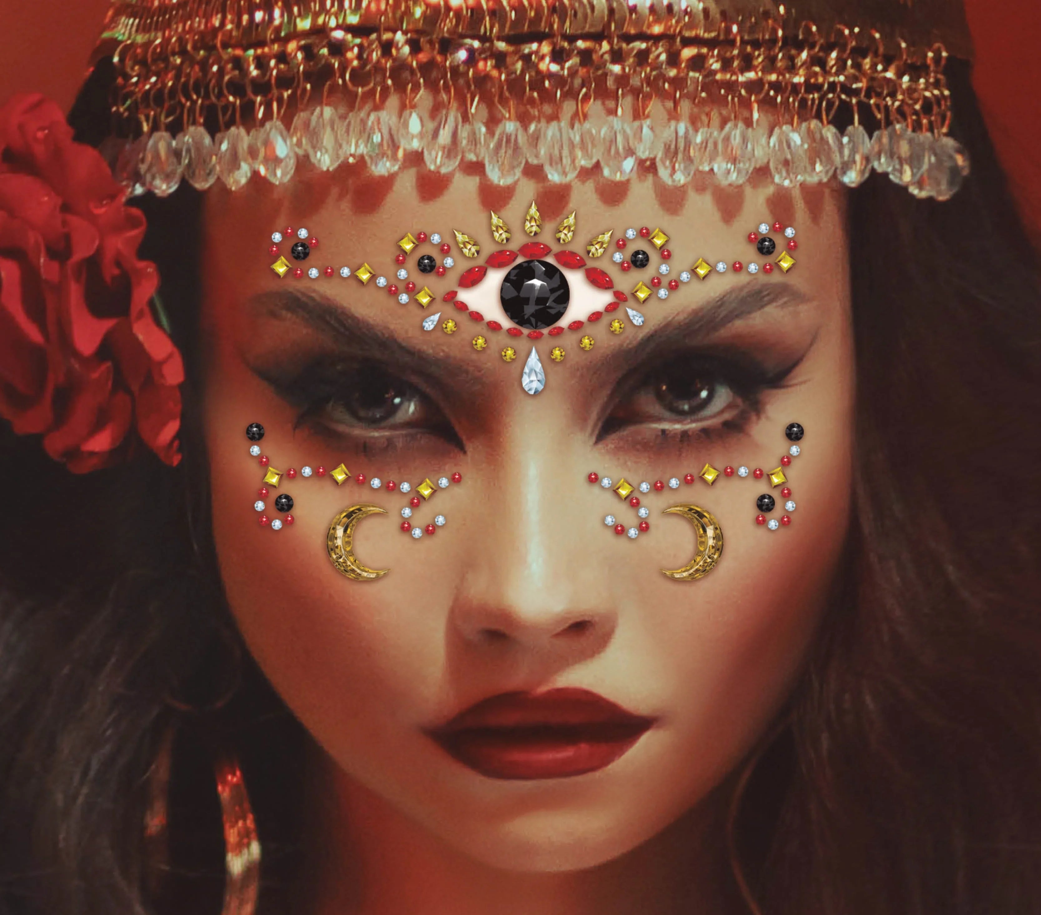 Gemas Faciales Adhesivas de Gitana Pitonisa Kits de Maquillaje Guirca