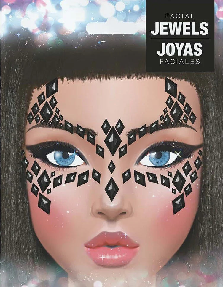 Gemas Faciales Adhesivas Negras de Murciélago Kits de Maquillaje Guirca