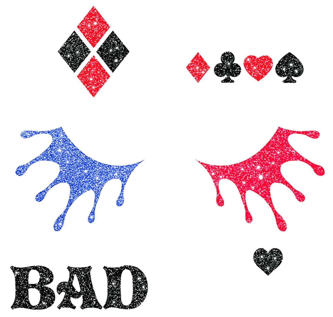 Maquillaje Adhesivo de Harley Villana con Purpurina Kits de Maquillaje Guirca