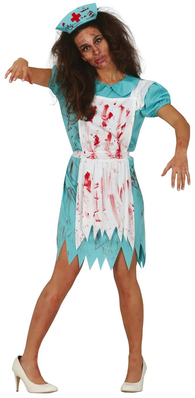 Disfraz de Enfermera Zombie Azul para Mujer Zombies Guirca