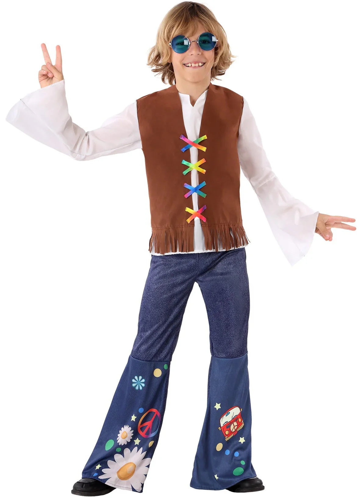 Disfraz de Hippie con Chaleco para Niño Hippie Atosa