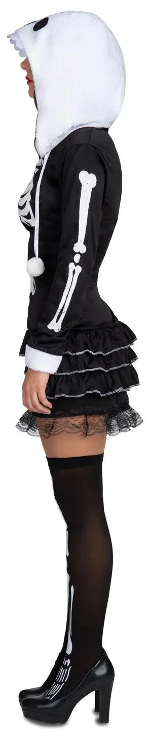 Disfraz de Esqueleto con Capucha para Mujer Halloween Viving
