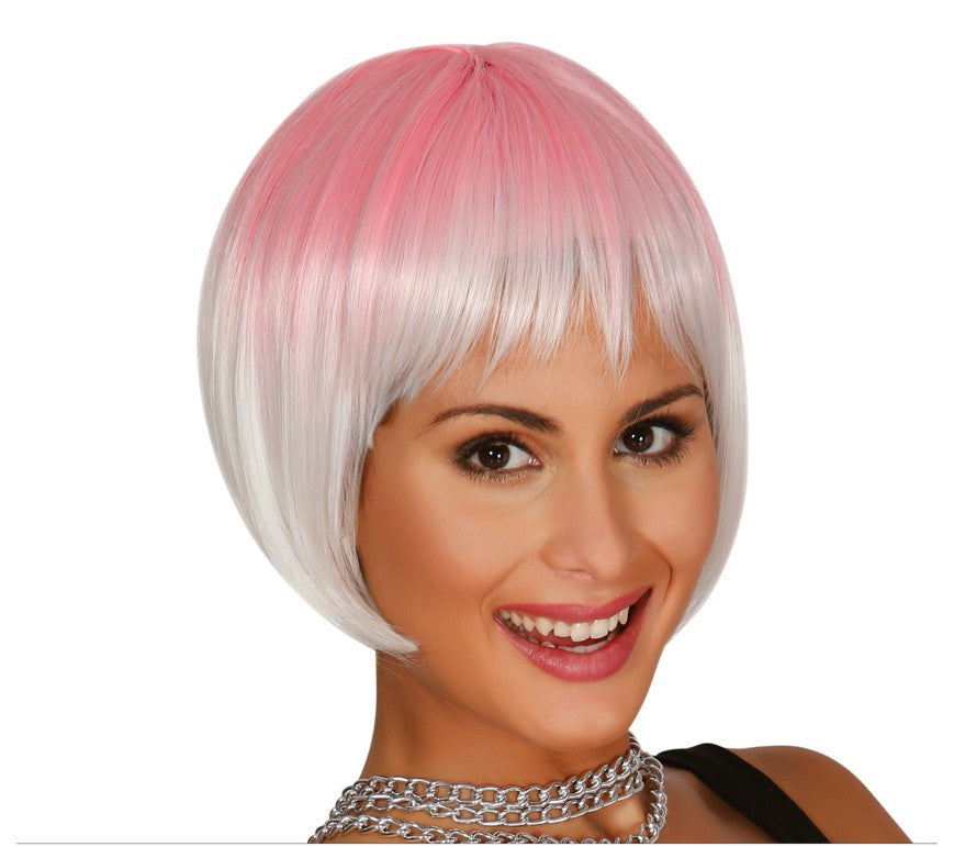 Perruque Crinière Cheveux Courts Rose