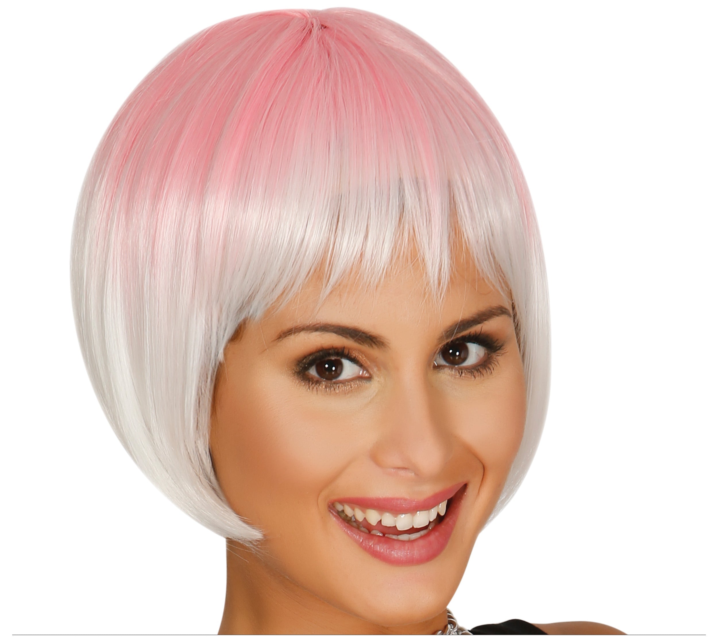 Perruque Crinière Cheveux Courts Rose