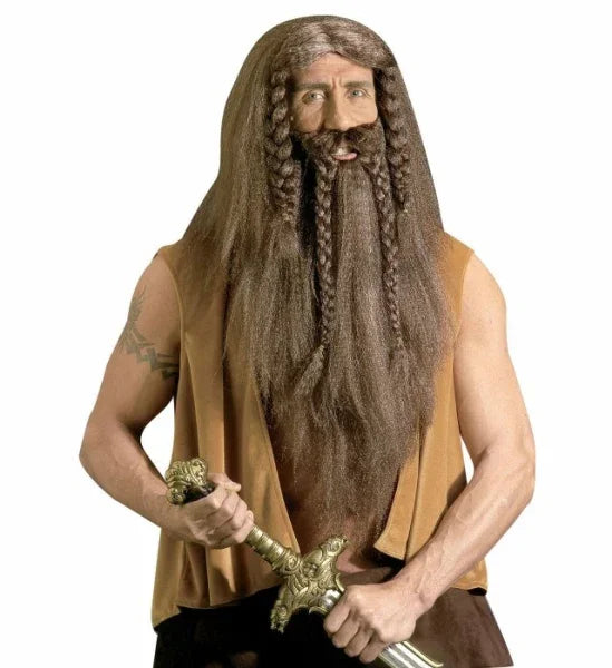 Peluca Castaña con Barba de Vikingo COMPLEMENTOS Widmann