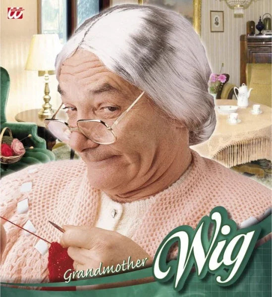Peluca de Abuela Gris con Moño COMPLEMENTOS Widmann