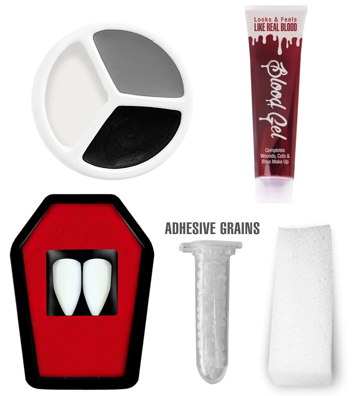 Set de Vampiro con Maquillaje, Colmillos y Sangre Maquillaje Halloween Widmann