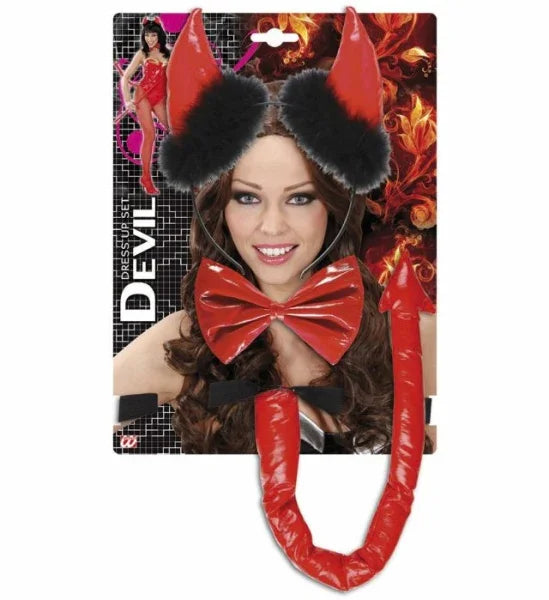 Set de cuernos, pajarita y rabo en rojo COMPLEMENTOS Widmann