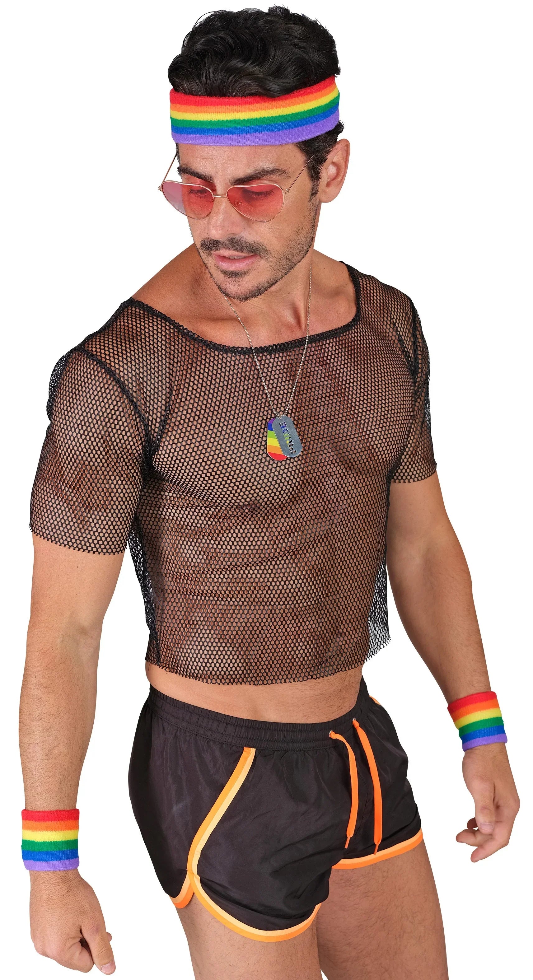 Cinta y Muñequeras Arcoíris Estilo Años 80 Orgullo Gay Widmann