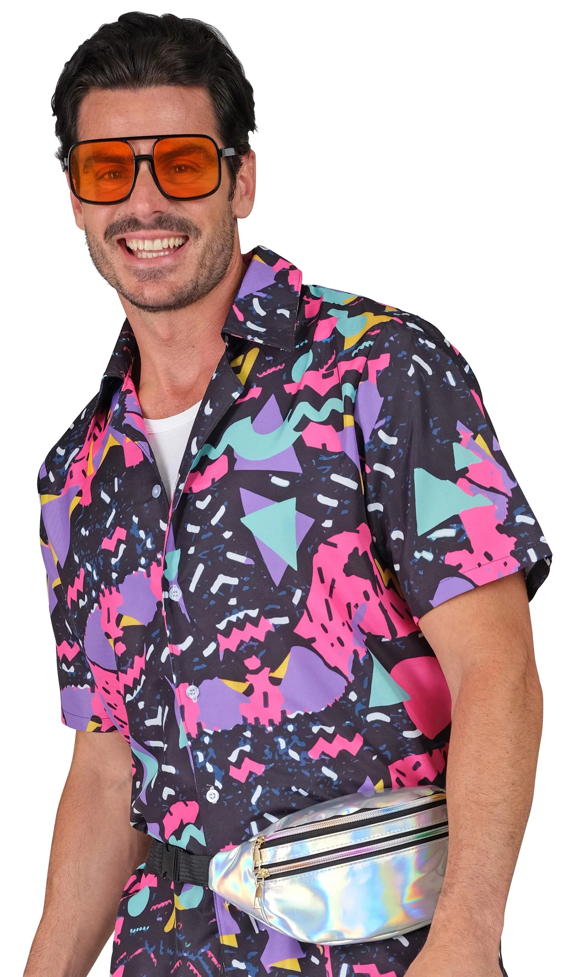 Riñonera Holográfica Años 80 Plateada Años 80 Widmann