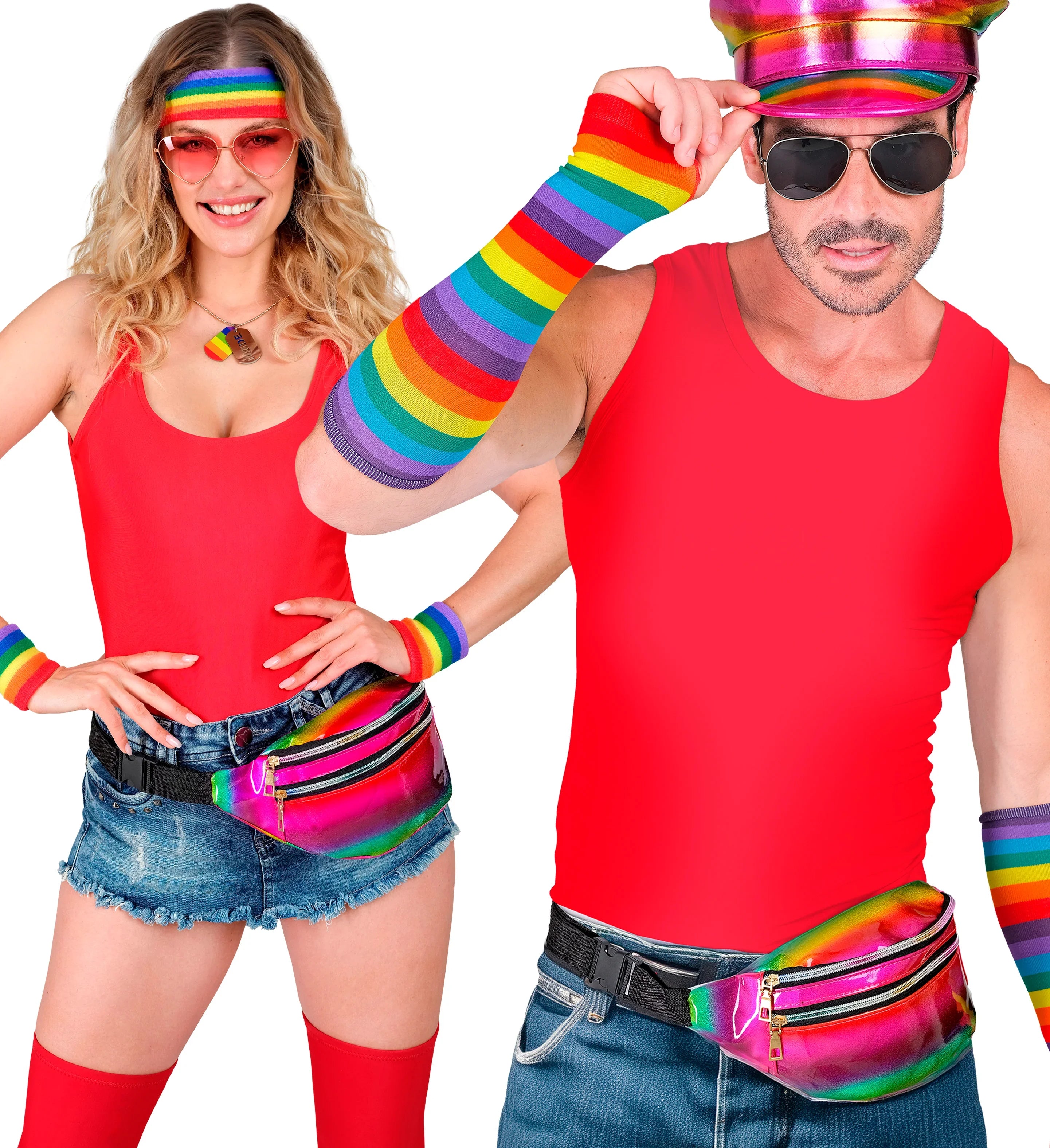 Riñonera Holográfica Años 80 Arcoíris Orgullo Gay Widmann