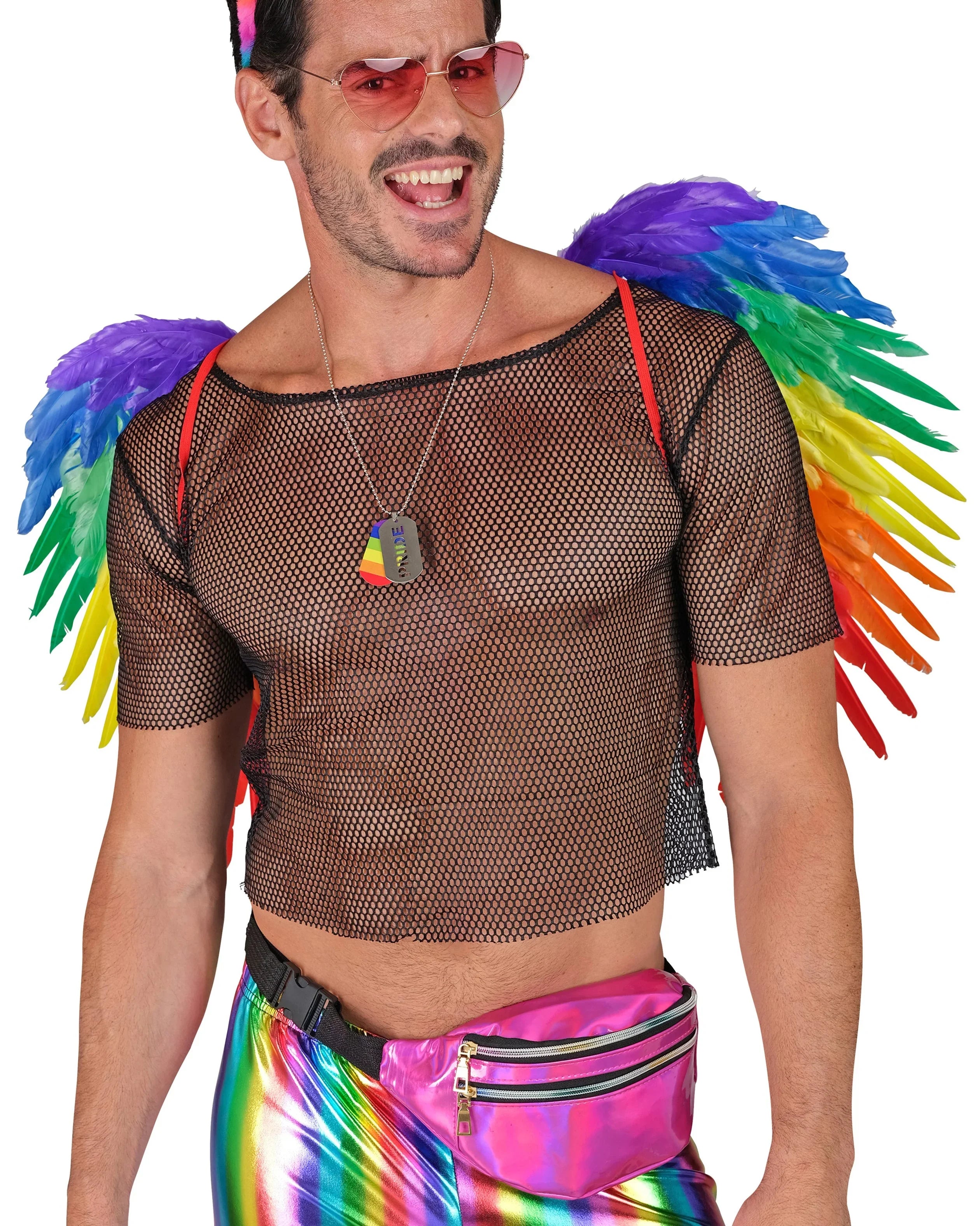 Riñonera Holográfica Años 80 Rosa Años 80 Widmann