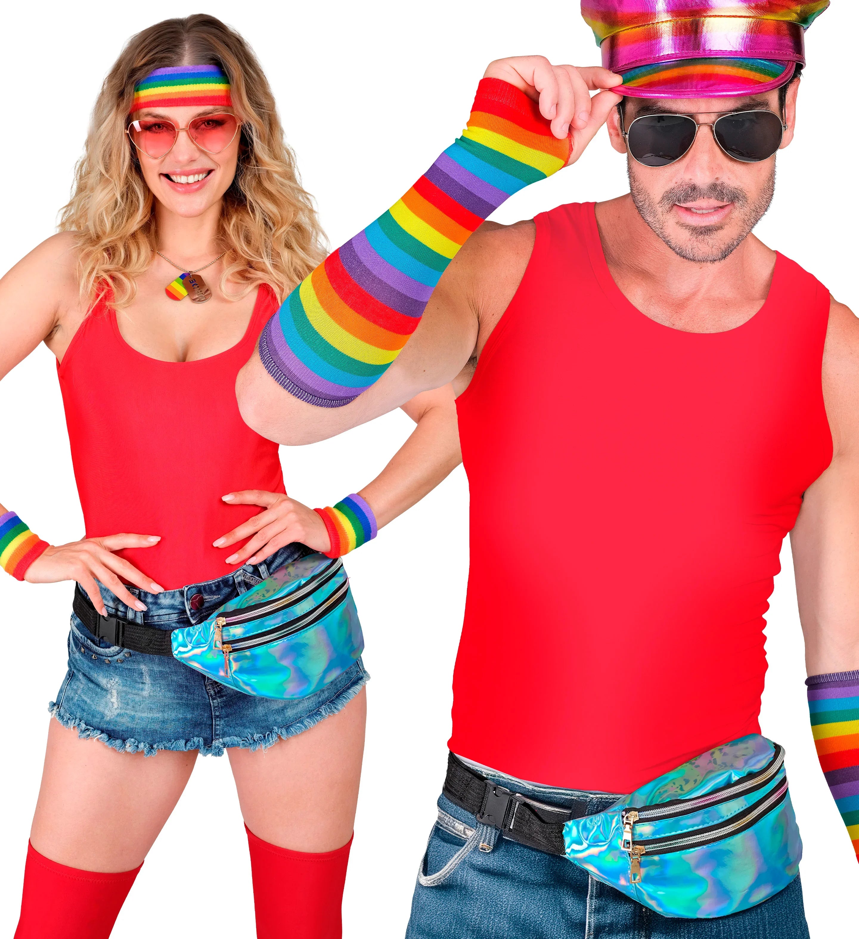 Riñonera Holográfica Años 80 Azul Años 80 Widmann