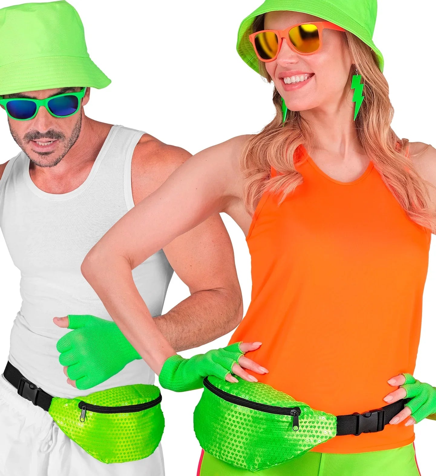 Riñonera Verde de Lentejuelas Años 80 Años 80 Widmann