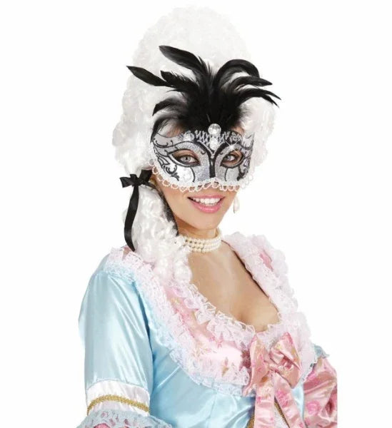 Mascara decorada y con pluma COMPLEMENTOS Widmann