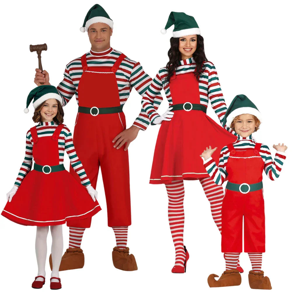 Disfraces para Grupo de Elfos de Papá Noel con Peto Elfos Navideños Disfraces Simon