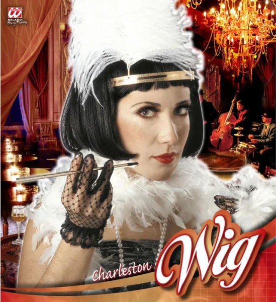 Peluca Charlestón Morena de Media Melena COMPLEMENTOS Widmann