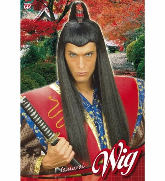 Peluca Morena de Samurái con Melena y Coleta COMPLEMENTOS Widmann