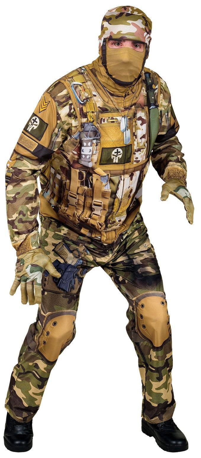 Disfraz de Soldado con Camuflaje Militar para Hombre Militares y Soldados Widmann