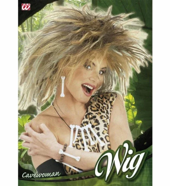 Peluca de Cavernícola Castaña con Mechas COMPLEMENTOS Widmann